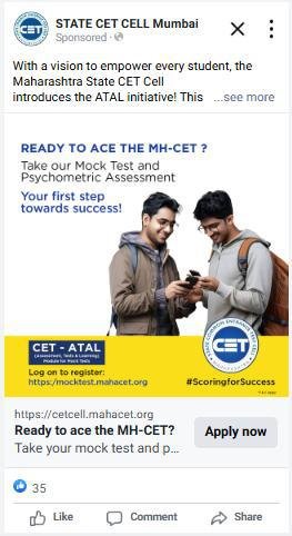 MH-CET Facebook Ad