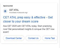 MH-CET Google Search Ad
